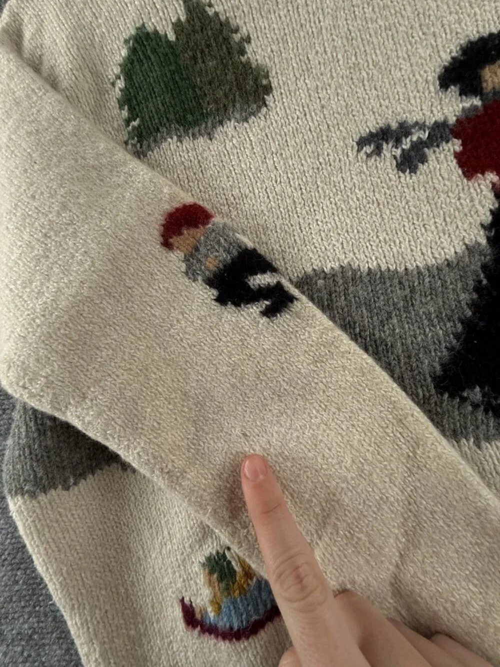 Ralph Lauren XL Hand Knit Tricote A La Main Turtleneck Sweater Graphic Winter